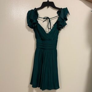 Hello Molly Teal Ruffle Mini Dress